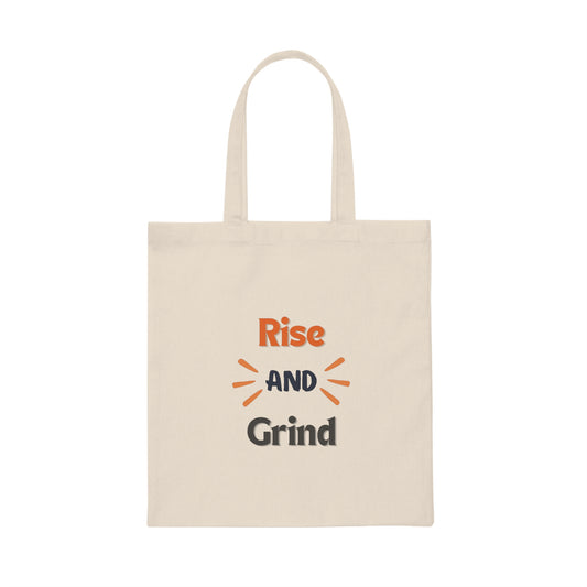 Rise and Grind Cotton Canvas Tote Bag
