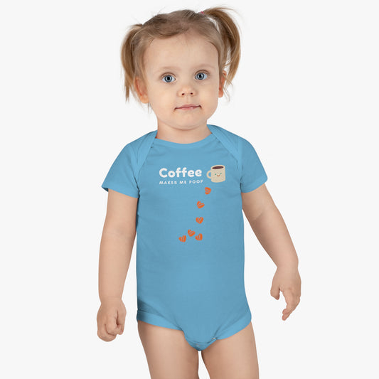 Coffee Makes Me Poop Baby Short Sleeve Onesie®