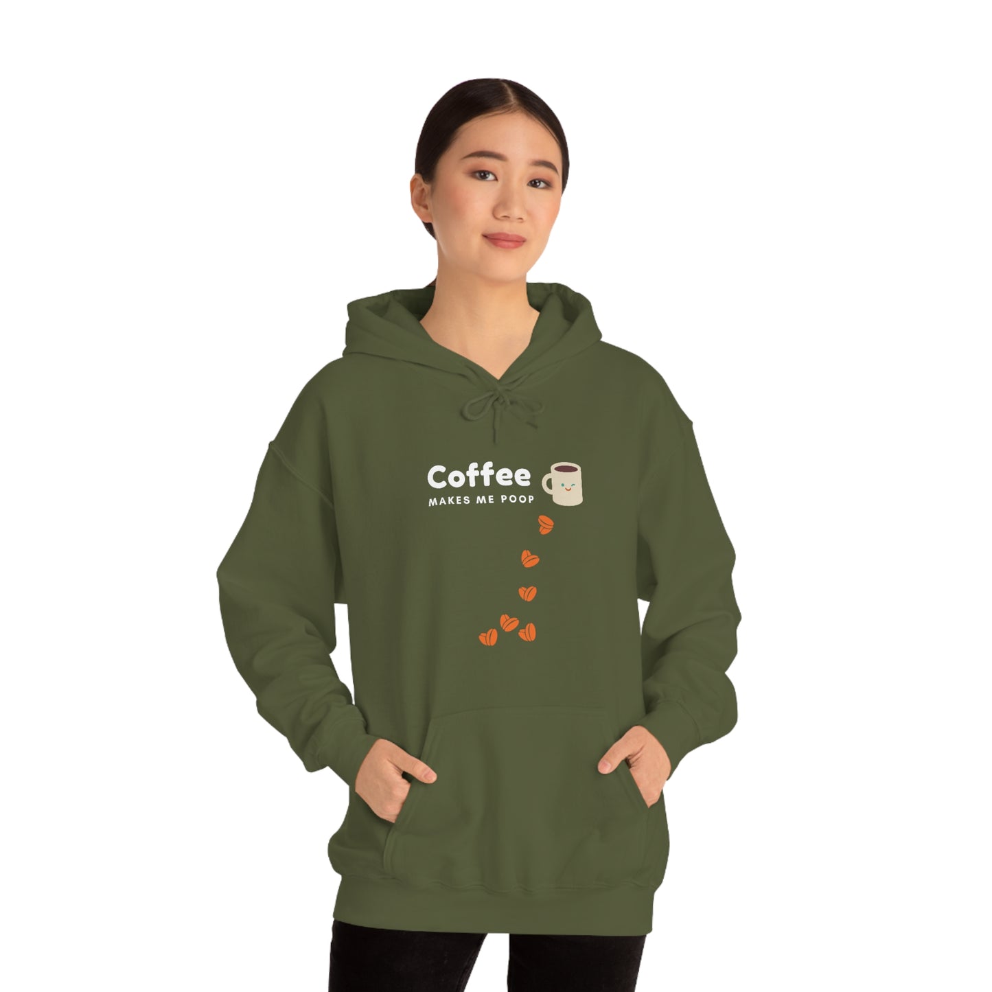 Coffee Makes Me Poop Hoodie | Coffee Lover Hoodie | Coffee Hoodie | Funny Coffee Hoodie| Unisex Heavy Blend Hooded Sweatshirt
