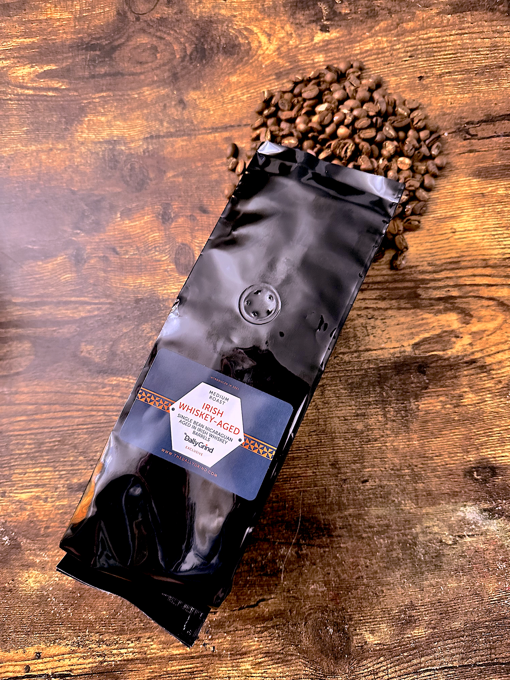 MEDIUM ROAST WHISKEY BARREL COFFEE Barrel Aged Coffee Beans